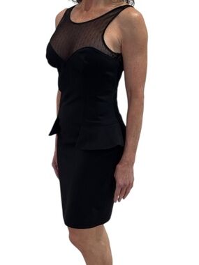 bebe Peplum Bodycon Dress - Black Size 4